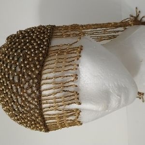 Cleopatra Style Gold and Black Beaded Headpiece